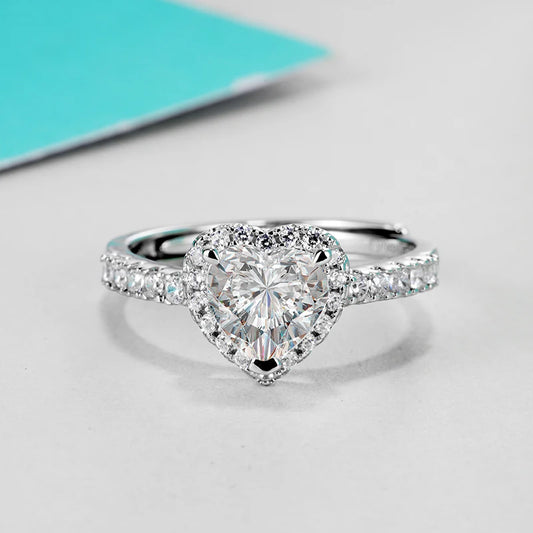sterling silver jewelry - 925 Silver Ring SLM0012R-1.0 CT-AJ open view