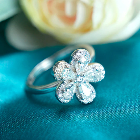 sterling silver jewelry - 925 Silver Ring SLM0017R-0.35 CT*5-AJ open view