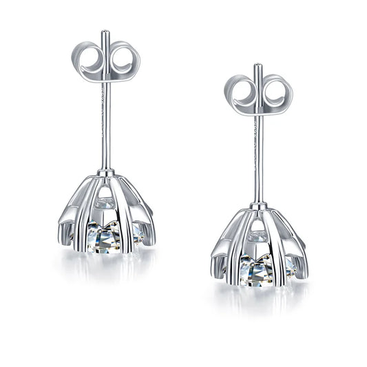 sterling silver jewelry - Silver Earrings SLM0003E-0.1 CT * 2 open view