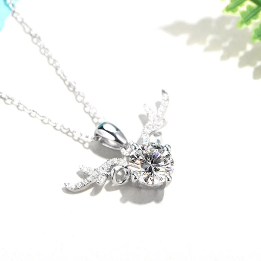 sterling silver jewelry - Silver Pendant Necklace SLM0021N-1 CT-45 cm open view