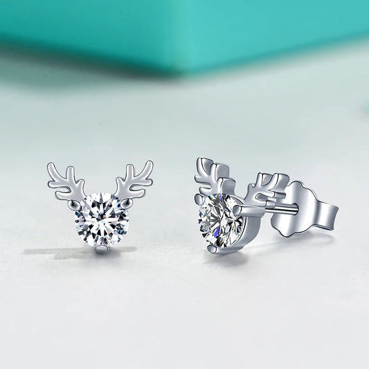 sterling silver jewelry - 925 Silver Earrings SLM0007E-0.3 CT * 2 open view