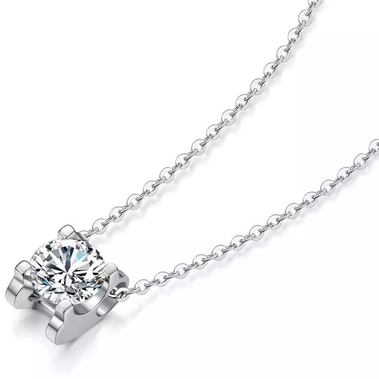sterling silver jewelry - 925 Silver Pendant Necklace SLM0028N-2 CT-45 cm open view