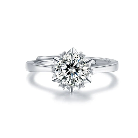 sterling silver jewelry - 925 Silver Ring SLM0025R-1.0 CT-AJ open view