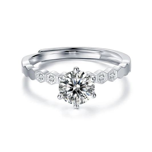 sterling silver jewelry - Silver Ring SLM0029R-2.0 CT-AJ open view