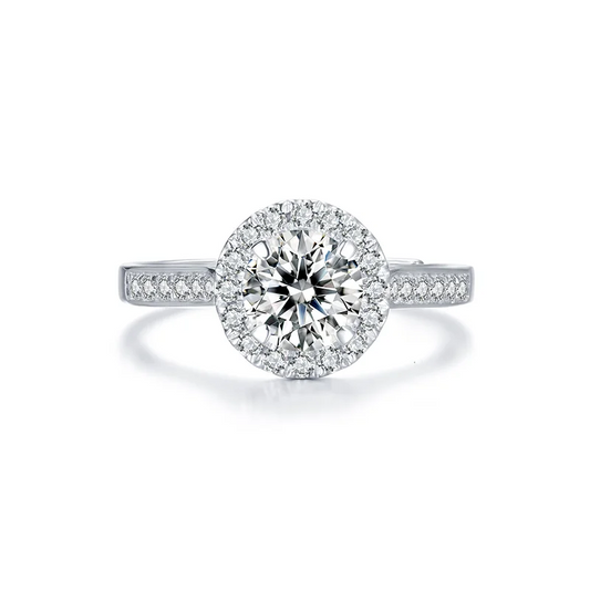 sterling silver jewelry - 925 Silver Ring SLM0015R-1.0 CT-AJ open view