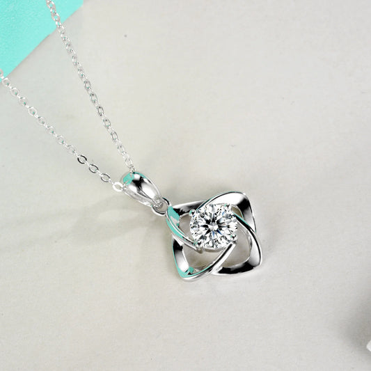 sterling silver jewelry - 925 Silver Pendant Necklace SLM0038N-1 CT-40-45cm AJ open view