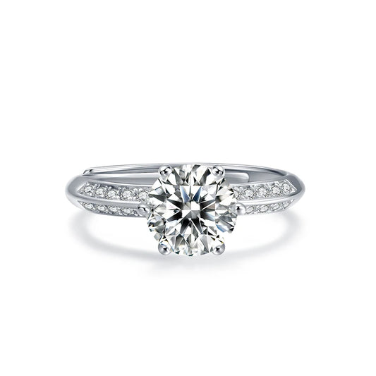 sterling silver jewelry - 925 Silver Rings Ring SLM0039R-1.0 CT-AJ open view