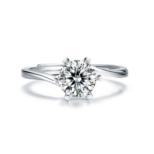 sterling silver jewelry - 925 Silver Ring SLM0040R-1.0 CT-AJ open view