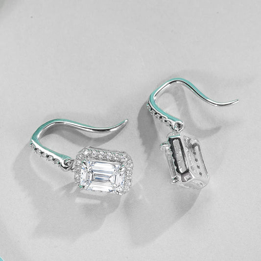 sterling silver jewelry - 925 Silver Earrings SLM0019E-1 CT * 2 open view