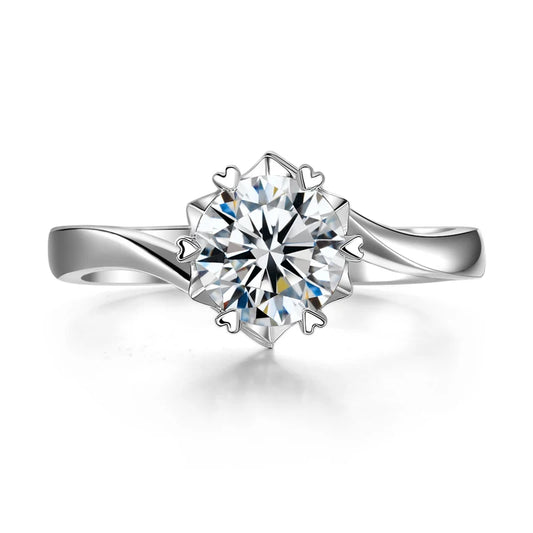 sterling silver jewelry - 925 Silver Ring SLM0041R-1.0 CT-AJ open view