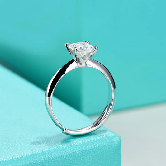 sterling silver jewelry - 925 Silver Ring SLM0042R-1.0 CT-AJ open view