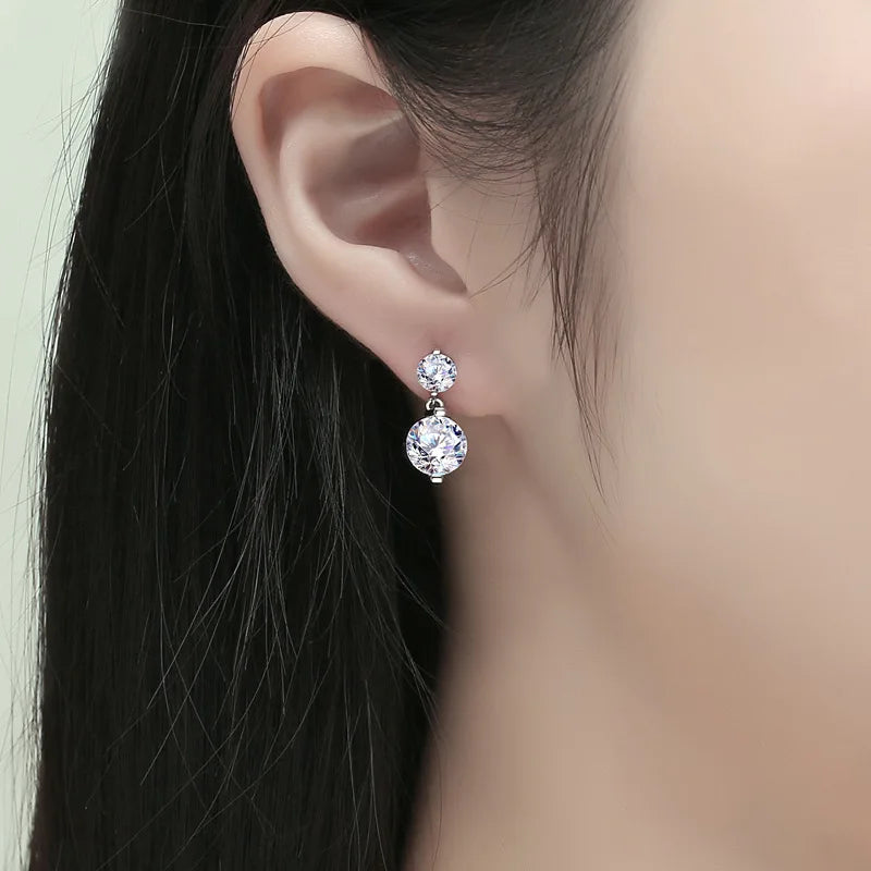 sterling silver jewelry - 925 Silver White Earring Earrings SLM0041E-silver earring studs detail view
