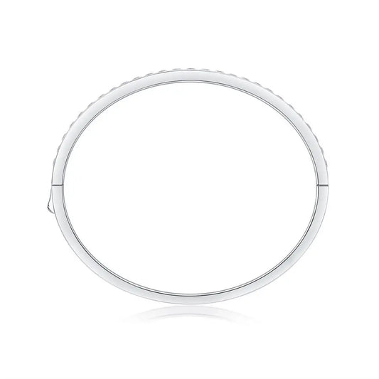sterling silver jewelry - Silver White Bracelet SLM0009B-White open view