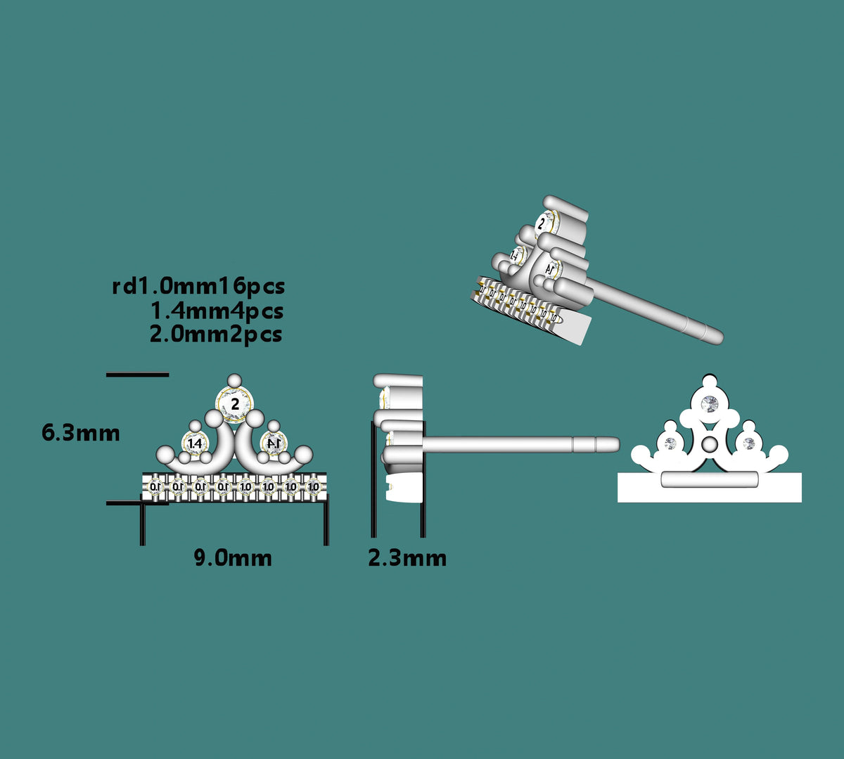 sterling silver jewelry - 925 Silver Earrings SLM0002E-catalogue product view 05