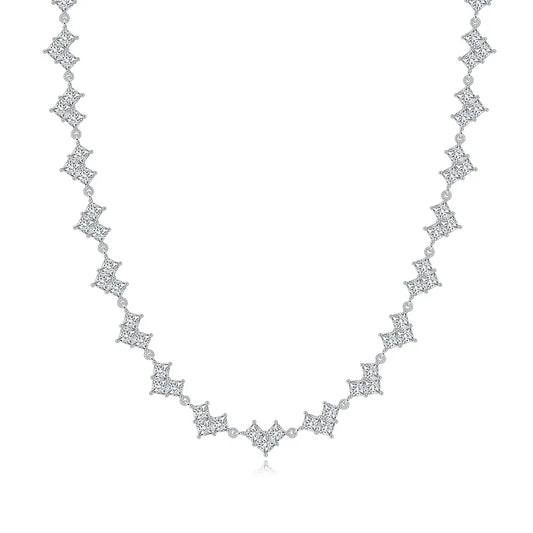 sterling silver jewelry - 925 White Gold Bracelet SLM0054B-silver-19cm open view