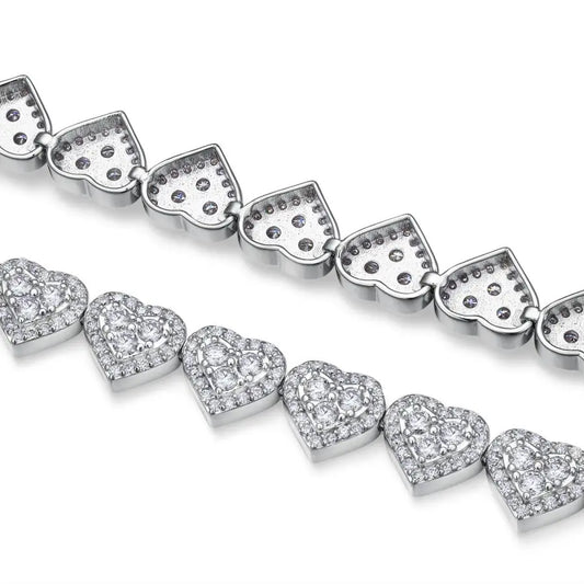 sterling silver jewelry - 11 Bracelet SLM0008B-White open view
