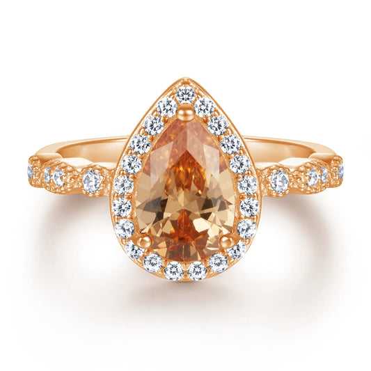 sterling silver jewelry - Silver Rose Rings SLZ0037R-Rose Gold-8 open view