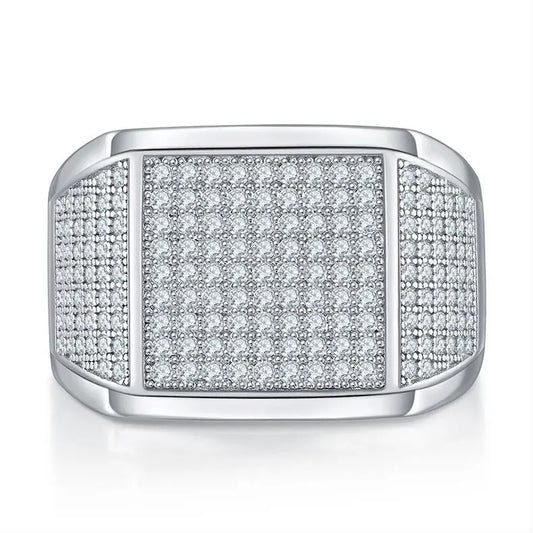 sterling silver jewelry - Silver Gold Ring SLM0069R-silver-6 open view