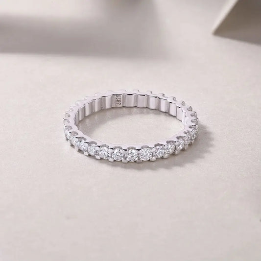 sterling silver jewelry - 925 Silver White Silver Jewelry SLM0118R-White-6 open view
