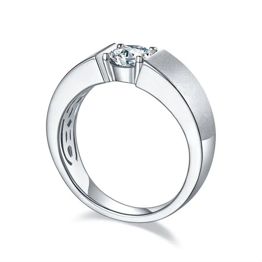 sterling silver jewelry - Gold Silver Ring SLM0086R-White-6 open view