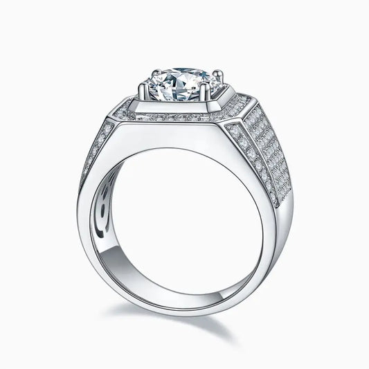 sterling silver jewelry - 925 Silver Gold Ring SLM0081R-White-6 open view