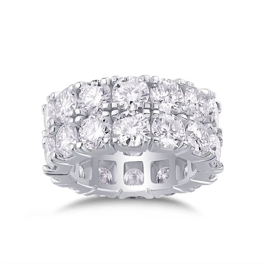 sterling silver jewelry - Silver White Ring SLM0096R-White-6 open view