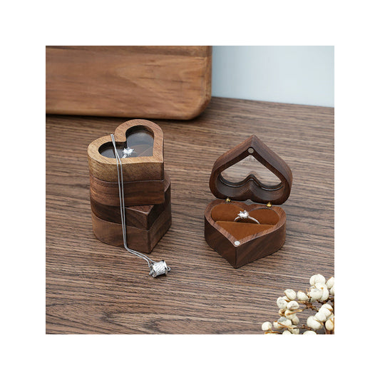 Clear Wooden Ring Box Boxes - product view 2