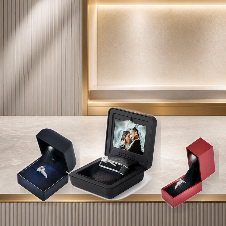 Latest jewelry box arrivals with video and LED engagement ring boxes