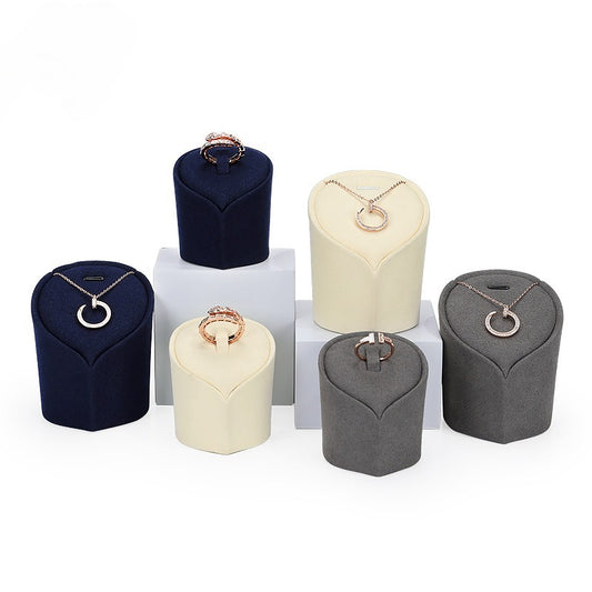 Microfiber Slanted Ring Display Stand, Jewelry Ring Organizer & Showcase