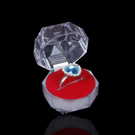 레드 인서트 투명 아크릴 링 박스