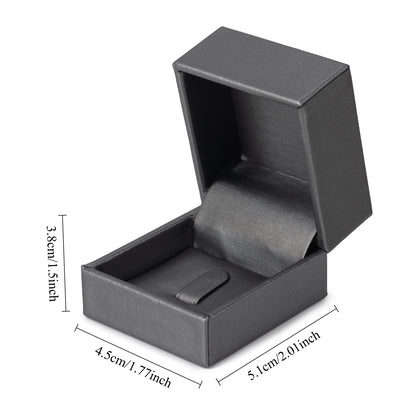 Cajas para anillos recubiertas de PU gris, precio por 24 piezas