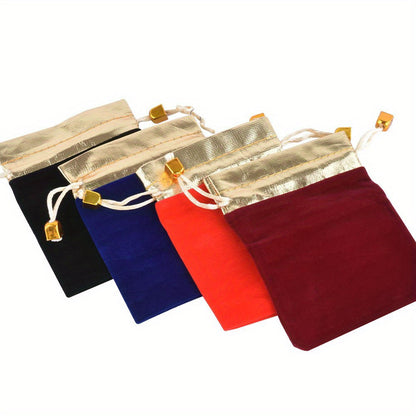 100PCS 7*9 9*12CM Velvet Drawstring Bags with Gold Trim Suitable for Jewelry Storage Wedding Holiday Party Portable Gift Bags