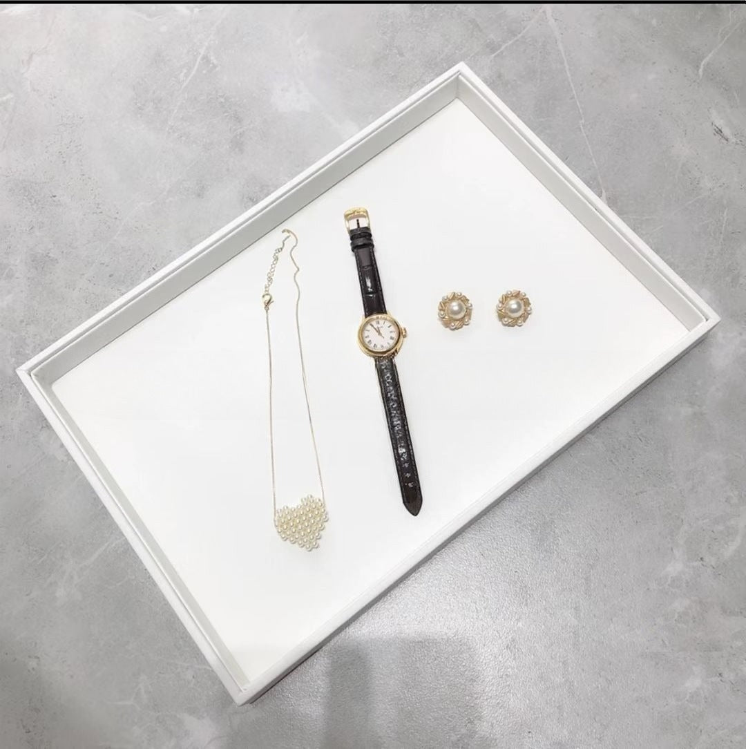 Brushed Leather Jewelry Tray