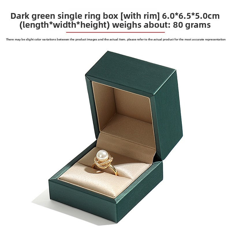 Green And Champagne Leather Jewelry Box