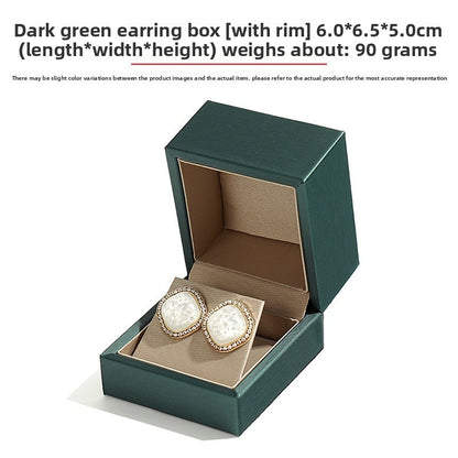 Green And Champagne Leather Jewelry Box