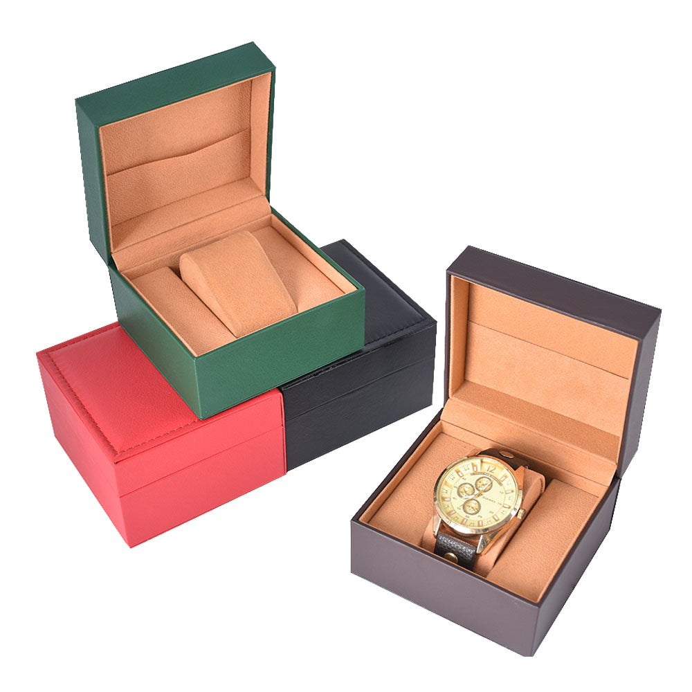 Cajas para un solo reloj de PU de color naranja