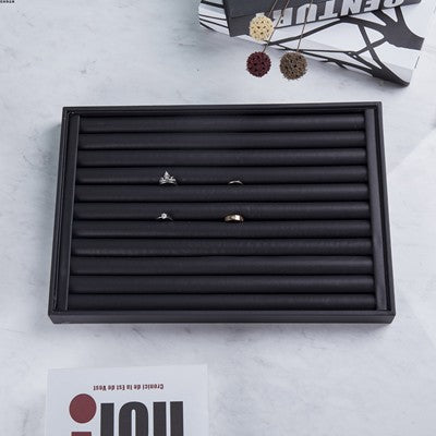 Black PU Leather Jewelry Display Tray