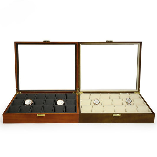 18-Slot Watch Tray with Lid | Dustproof Watch Storage & Display Case