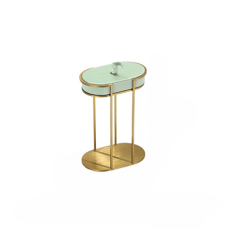 Light Green Velvet Jewelry Display Set with Gold Metal Base - Complete Stand for Necklaces, Earrings, Rings & Bracelets