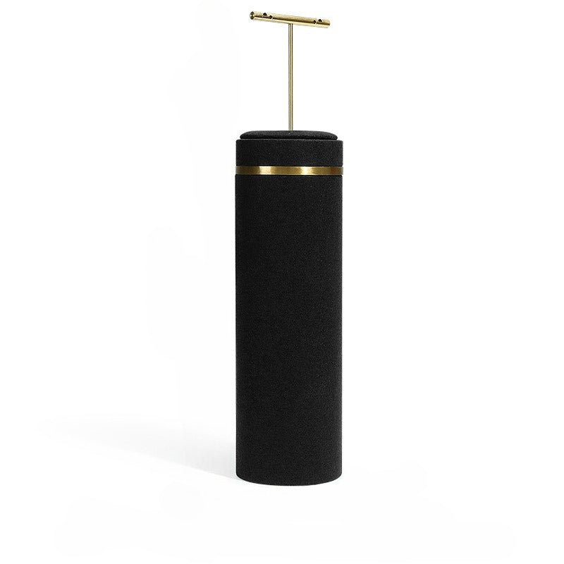 Black Microfiber Jewelry Display Stand for Necklaces Rings Earrings