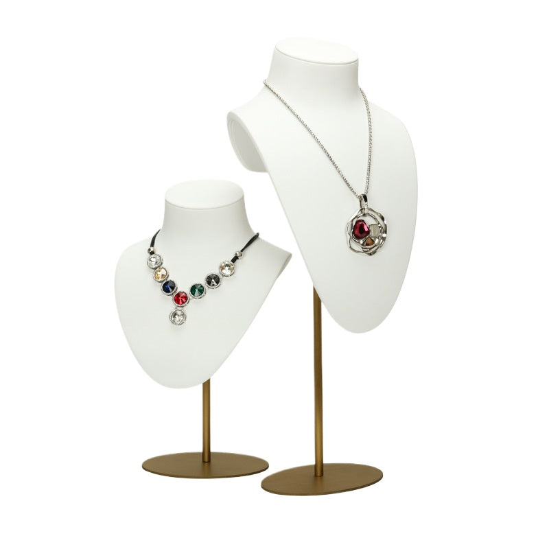 White Metal Necklace Display Bust