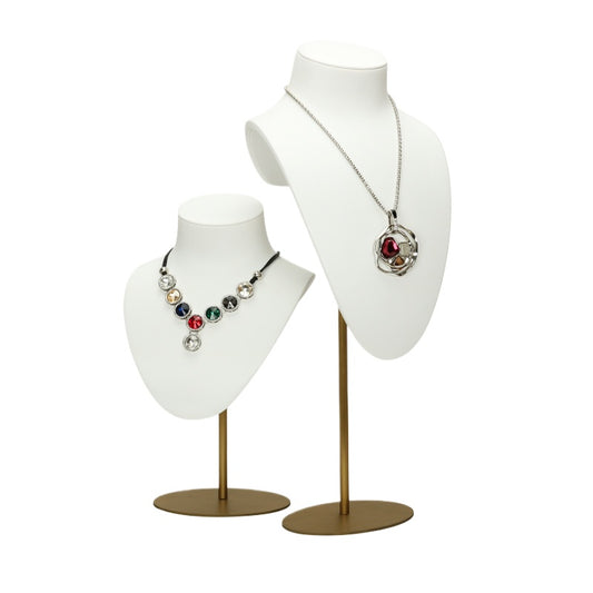 White Metal Necklace Display Bust