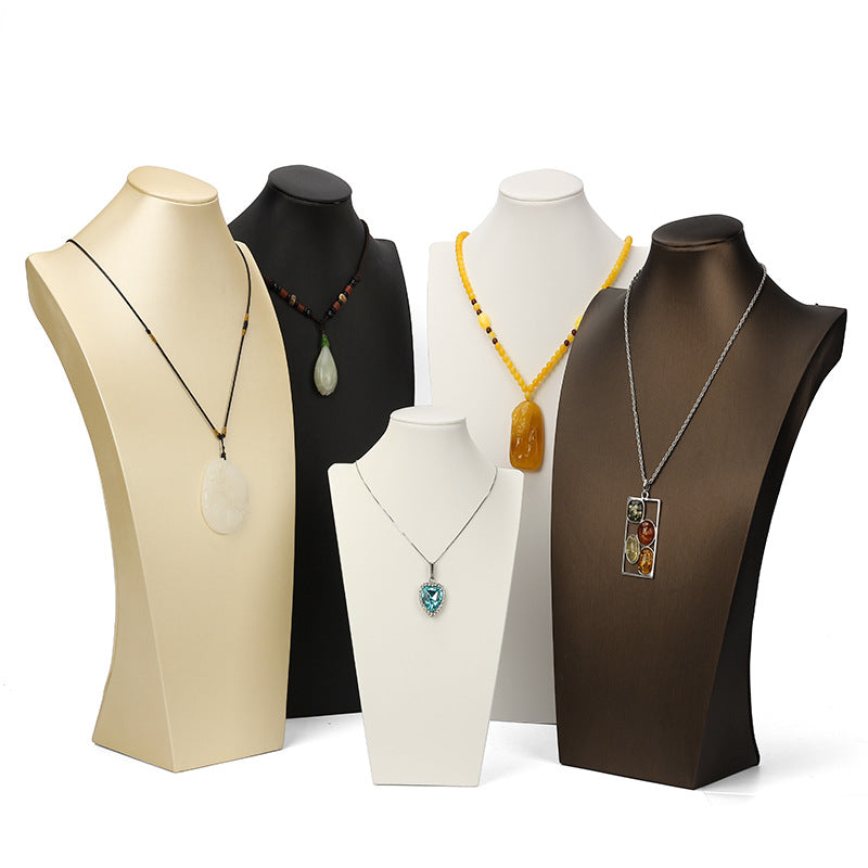 Luxury PU Brushed Bust Necklace Display Stand