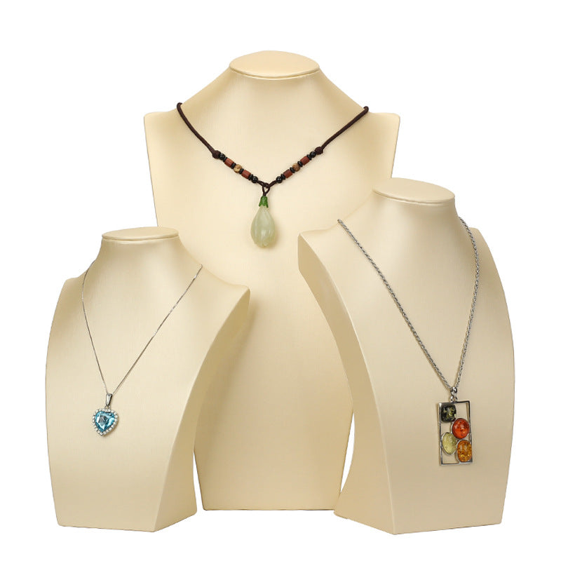 Luxury PU Brushed Bust Necklace Display Stand