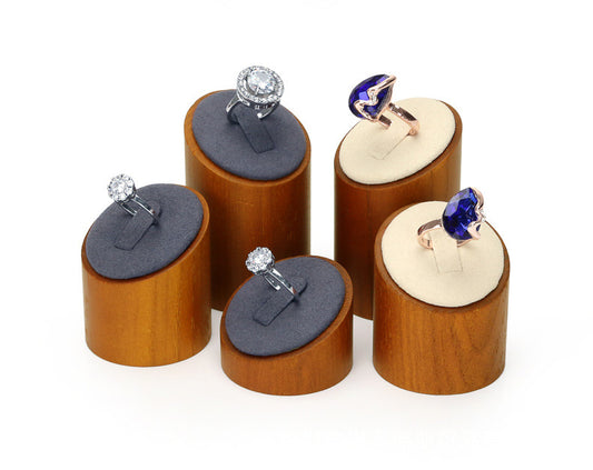 Solid Wood Ring Display Stand Jewelry Organizer