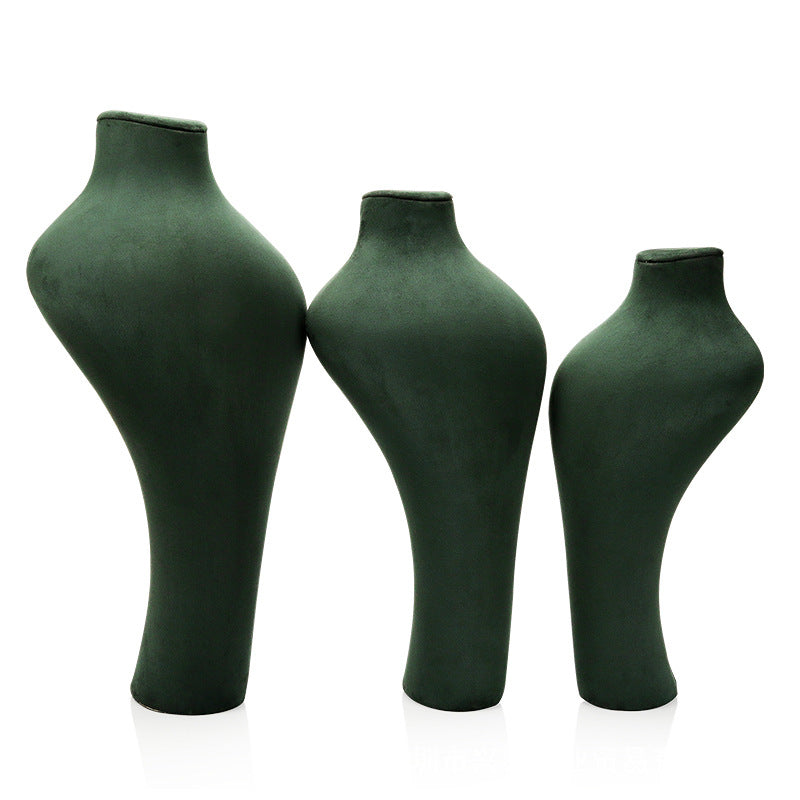 Green Necklace Display Bust Jewelry Stand
