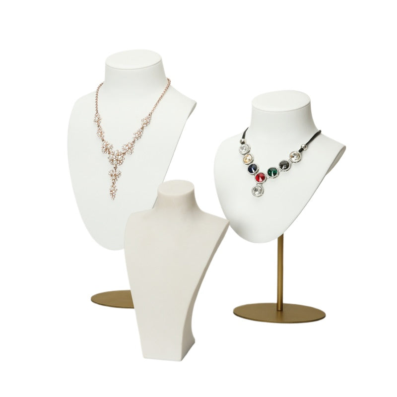 White Metal Necklace Display Bust