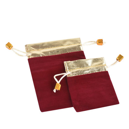 100PCS 7*9 9*12CM Velvet Drawstring Bags with Gold Trim Suitable for Jewelry Storage Wedding Holiday Party Portable Gift Bags