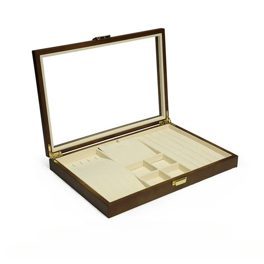 Wooden Jewelry Tray with Lid | Organizer for Necklace Ring Bracelet & Jewelry Display