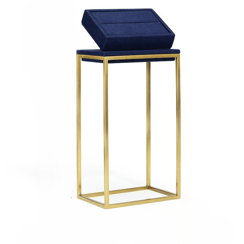 Luxury Gold Curved Jewelry Display Stand - Velvet Necklace Earring Ring Rack